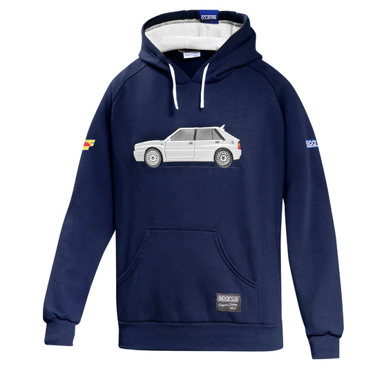 Bluza z kapturem Lancia HF Delta Integrale Sparco granatowa/biała