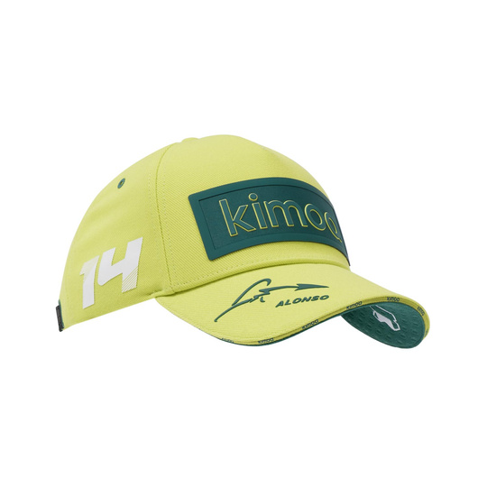 Czapka z daszkiem Fernando Alonso Kimoa Patch Aston Martin F1 limonkowa