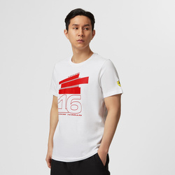 T-shirt męski Leclerc Driver White Ferrari F1 