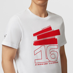 T-shirt męski Leclerc Driver White Ferrari F1 