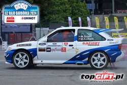 Co-drive Fordem Escort Cosworth z Markiem Suderem Rajd Barbórka 2024