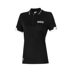 Polo damskie ZIP MY24 Sparco czarne