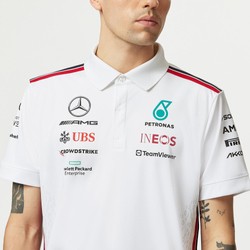 Polo męskie Team białe Mercedes AMG F1 