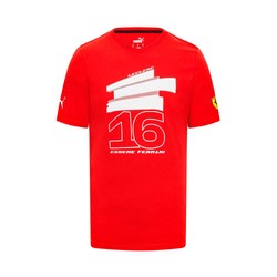 T-shirt męski Leclerc Driver Red Ferrari F1 